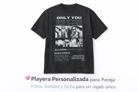 Playera Personalizada Con Fotos, Nombre y Fecha Regalo Único para Pareja