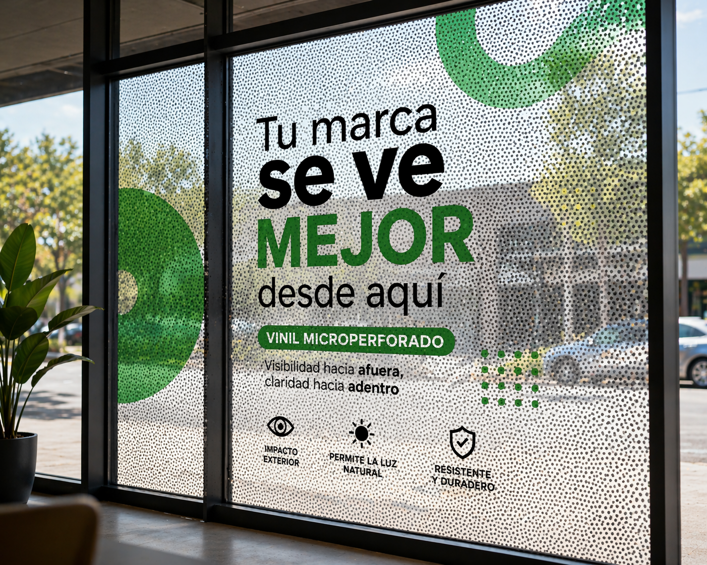 Vinil Microperforado Impreso | Publicidad en Ventanas y Vidrios