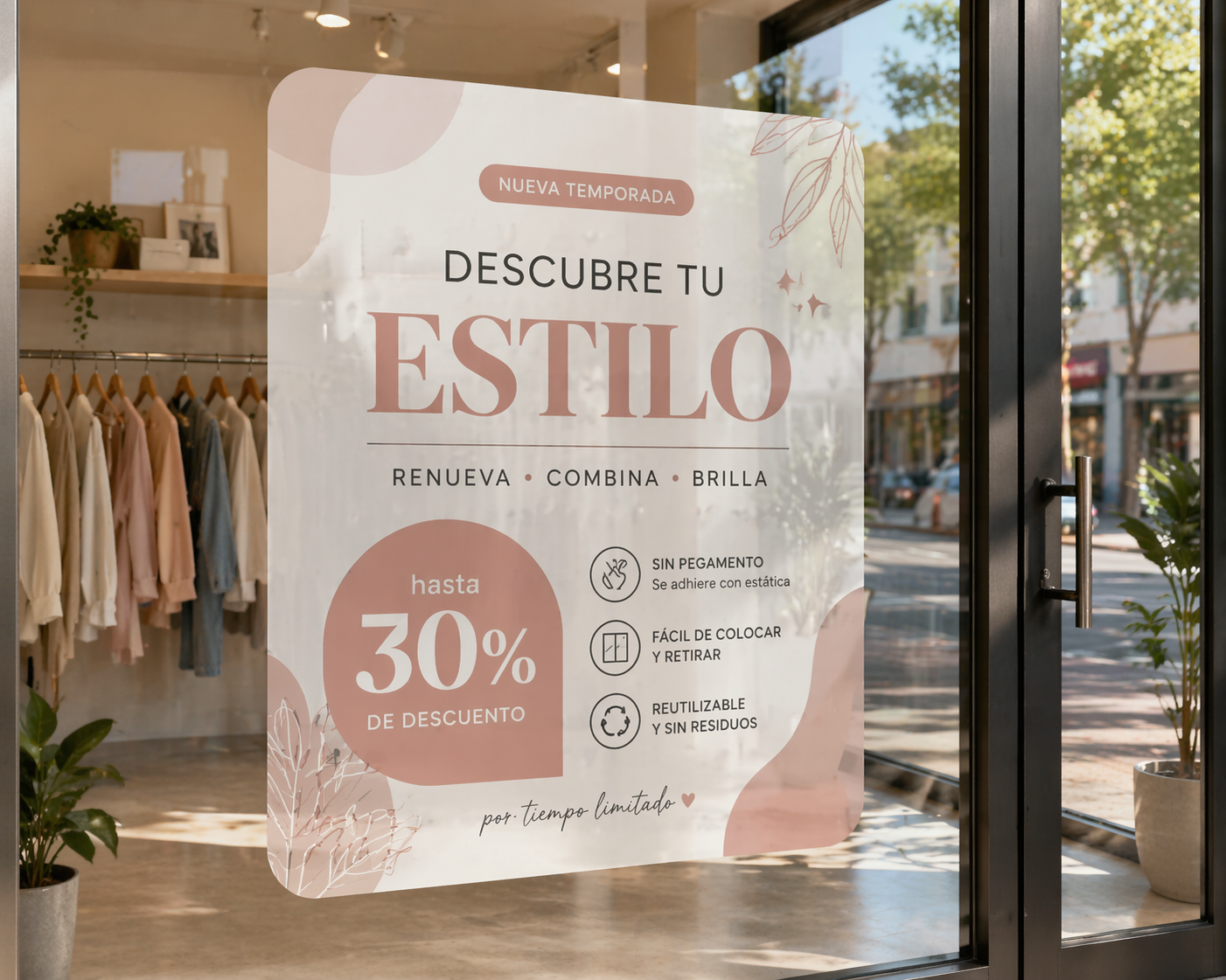 Vinil Estático Impreso | Sin Pegamento para Vidrios y Escaparates