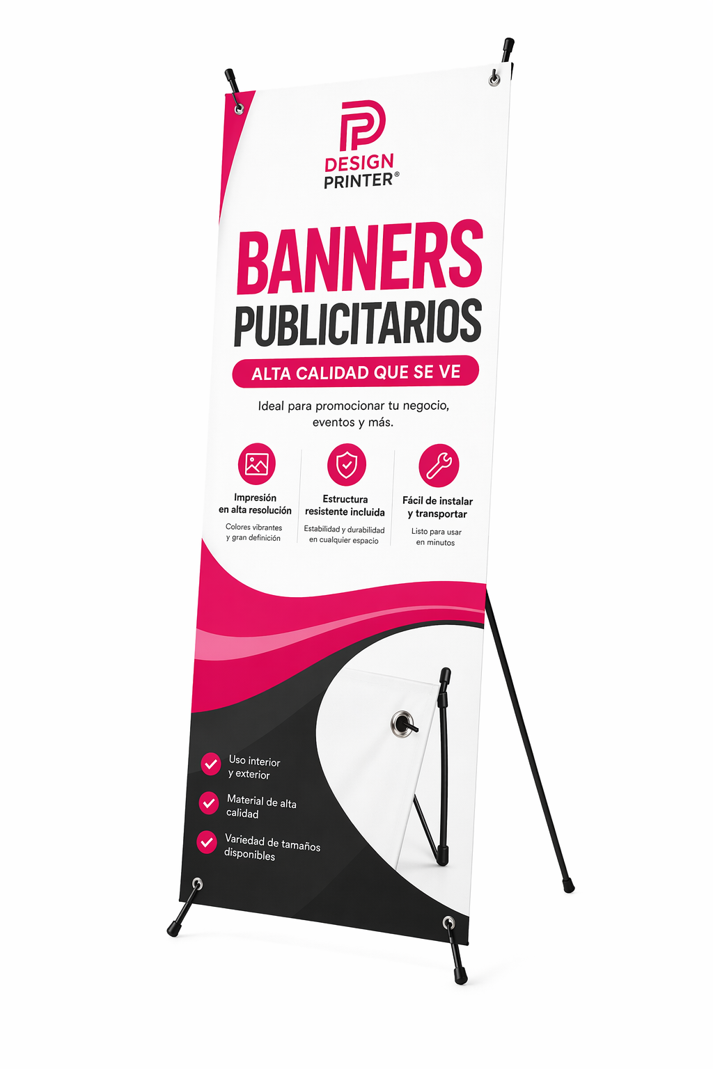 Banner Publicitario Personalizado Con Estructura Incluida